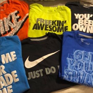 6 Nike boys XL cotton shirts